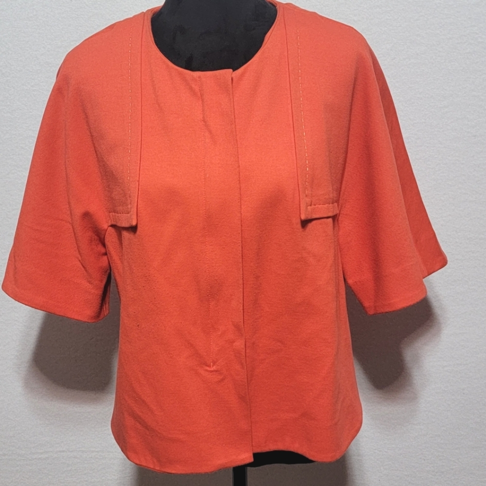 Chicos Orange‎ Hidden Zipper Jacket Size 1 (Small)  #817